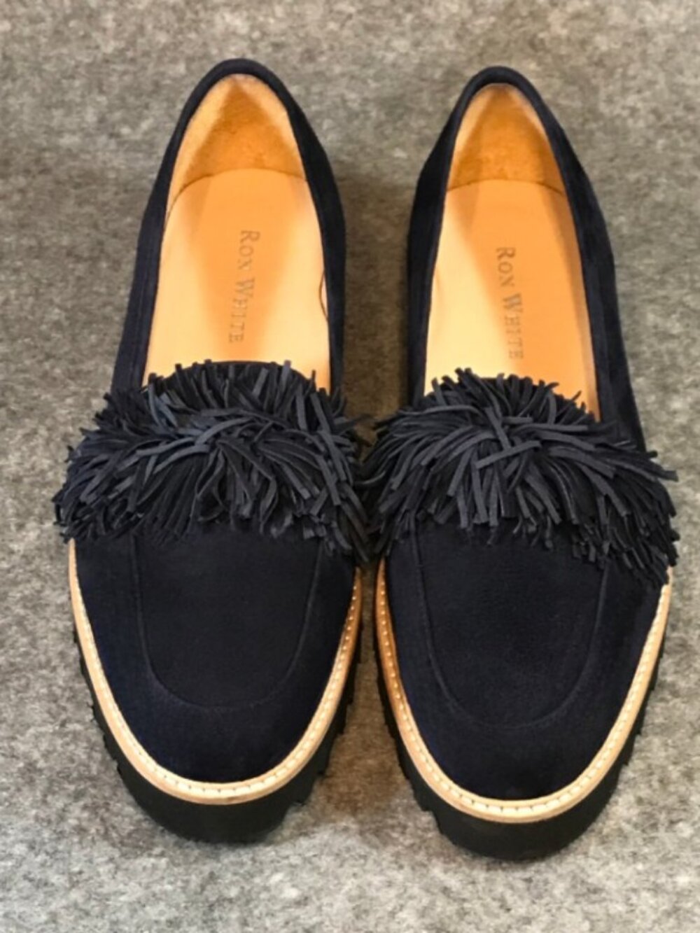 Ron White Women’s Leather Skylar Fringe Slip On Loafer Shoes - Picture 9 of 14